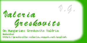 valeria greskovits business card